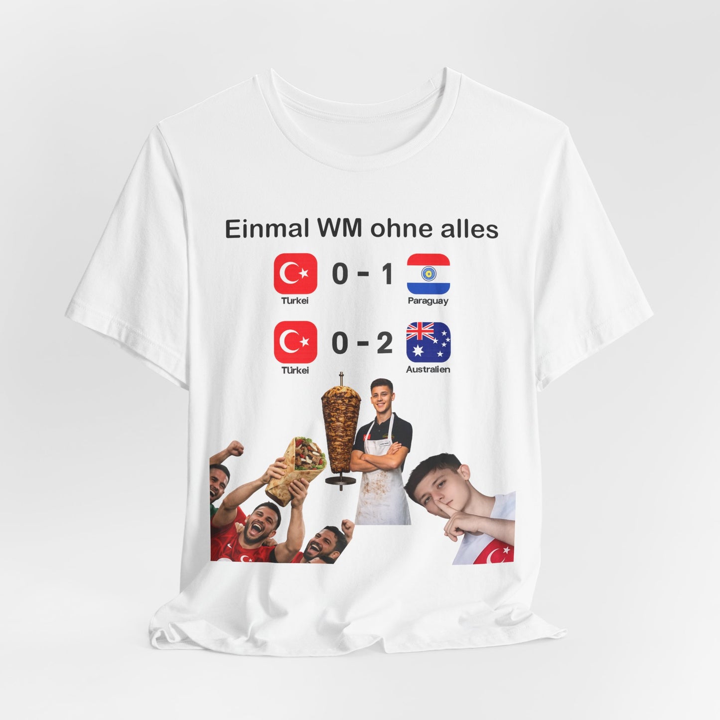 Soccer Scoreboard Tee — "Einmal WM ohne alles" Match Results Shirt