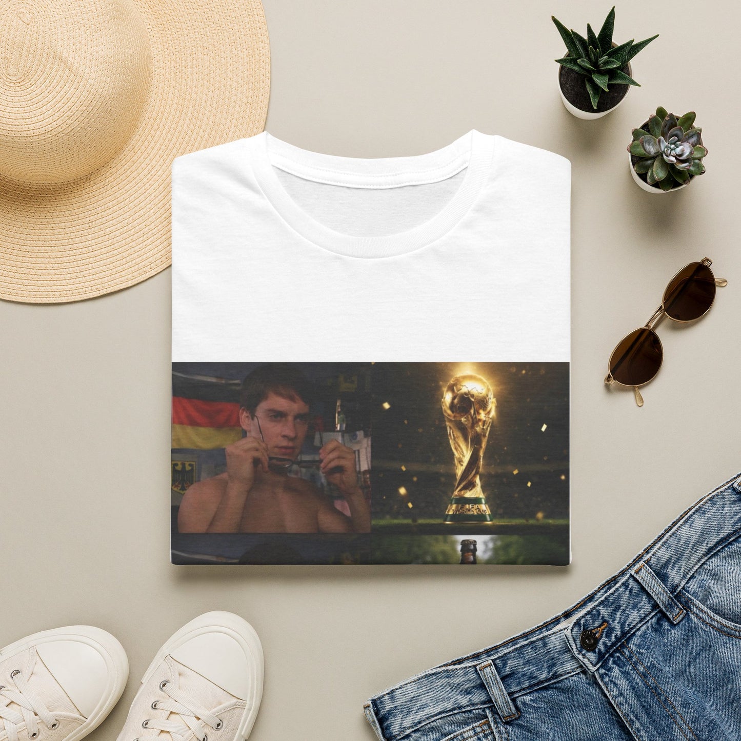 From World Cup Dreams to Beer Memes – Premium Unisex T-Shirt